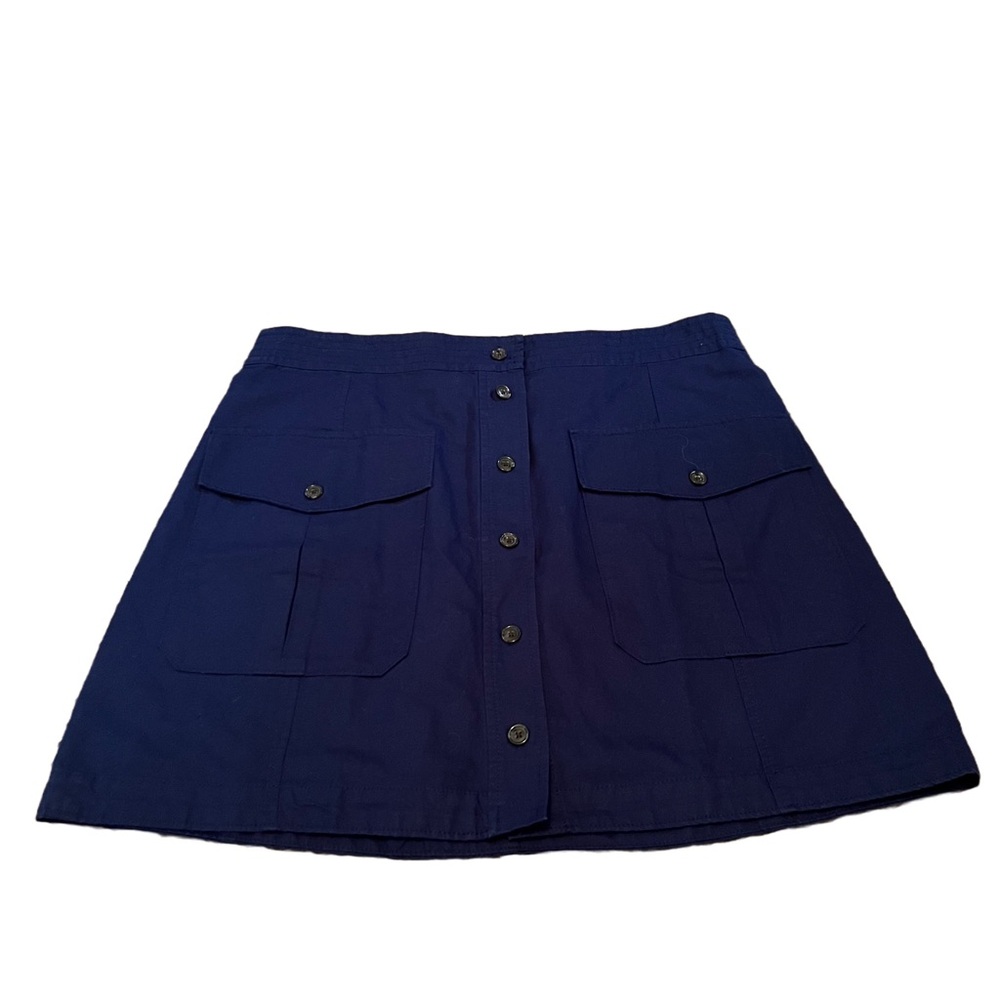 NWT Banana Republic Navy Blue Button-Front Skirt. Size 16.